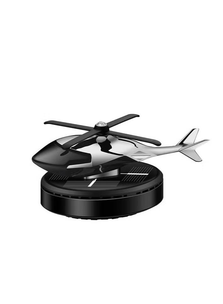Solar-Powered Rotating Car Air Freshener – Aluminum Alloy Helicopter Diffuser for Car & Home Décor (Black) - Image 5