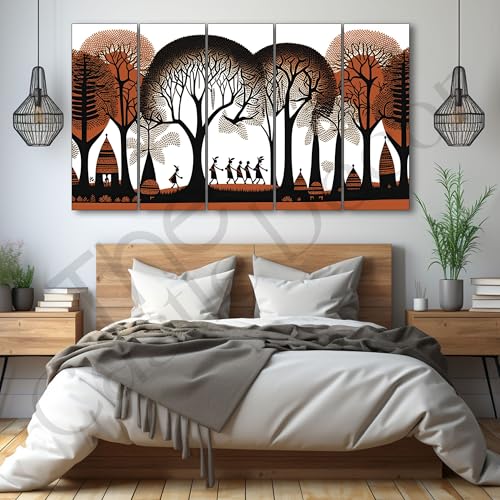 The Castle Decor Warli art painting with frame Big Size 27x48 Wall art for living room,Bedroom,Drawing room,Hotels-Wooden Framed-694 - Image 2