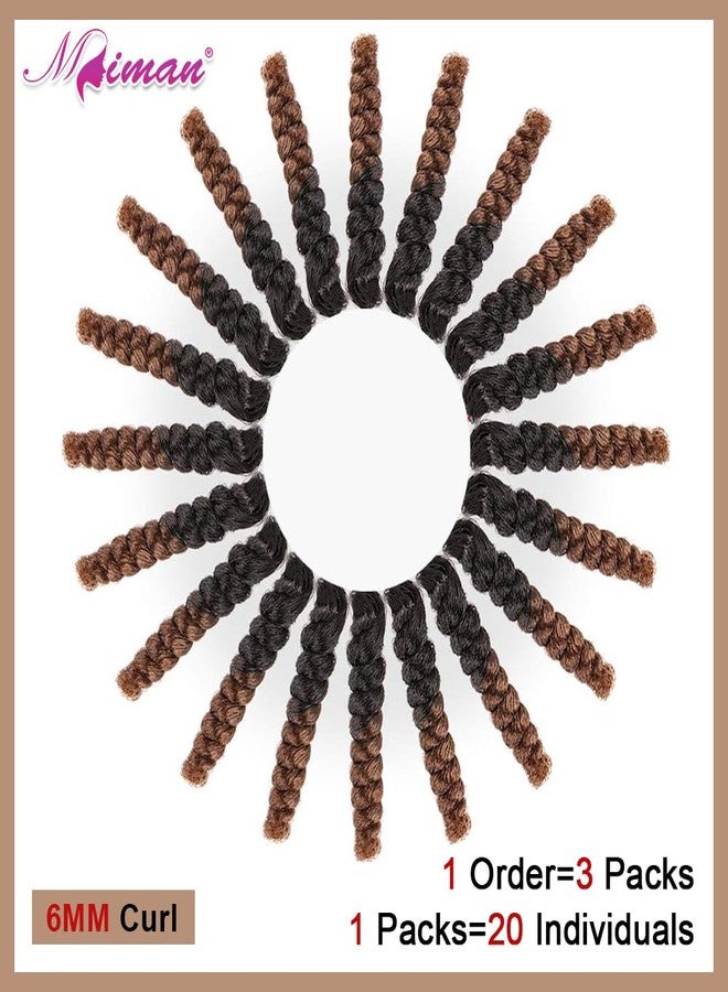 MIMAN 3 Packs 10 Inch Short Curly Crochet Hair Braids 6MM Spiral Curls Crochet Braided Synthetic Braiding Hair Extensions for Women DIY Mohawk Afro Braided Hairstyle (Black to Brown #1B/30) - Image 3