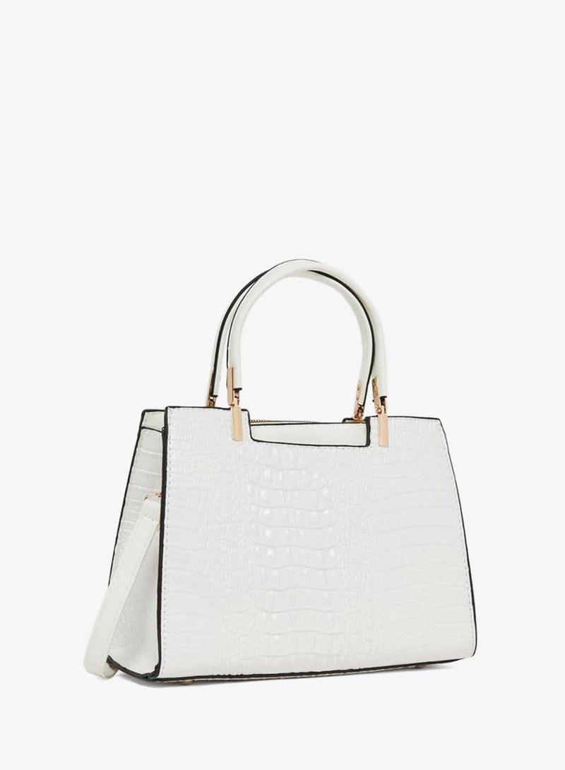 Take Two Croc Textured Double Top Handle Handbag - Image 1