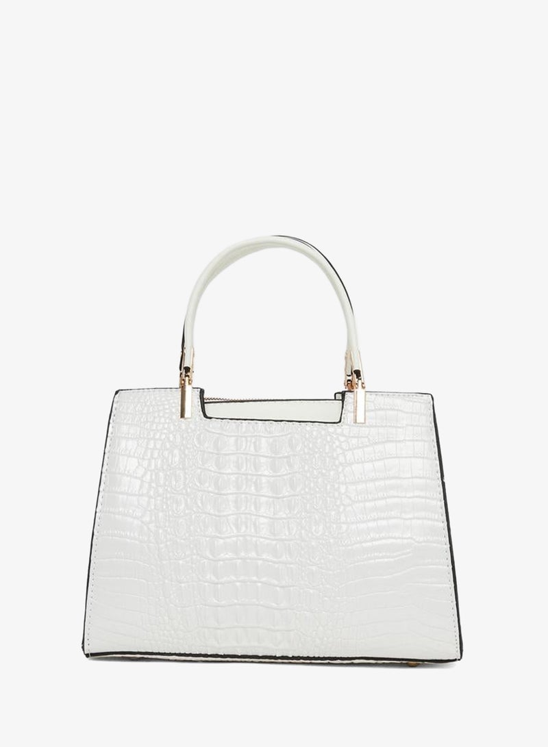 Take Two Croc Textured Double Top Handle Handbag - Image 2