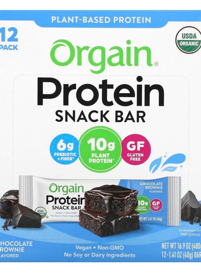 Protein Snack Bar Chocolate Brownie 12 Bars 1.41 oz (40 g) Each