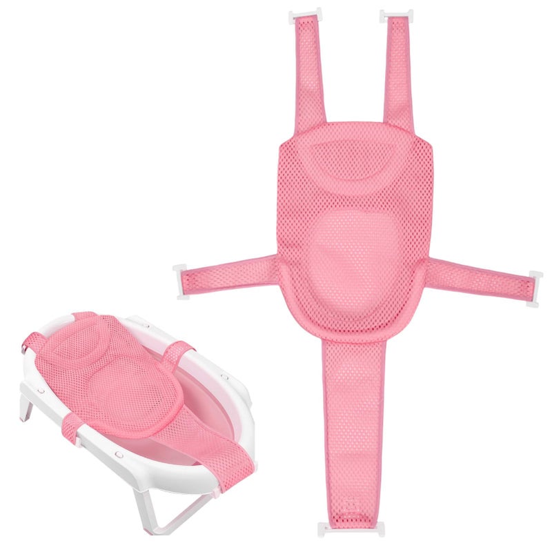 Colorlife Baby Bath Seat Support Net Infant Bathing Seat Support Mat Adjustable Comfortable NonSlip FivePointed Baby Shower Net Bathtub Sit Up Mesh for Newborn 06 MonthsPinkNo Bathtub - Image 2