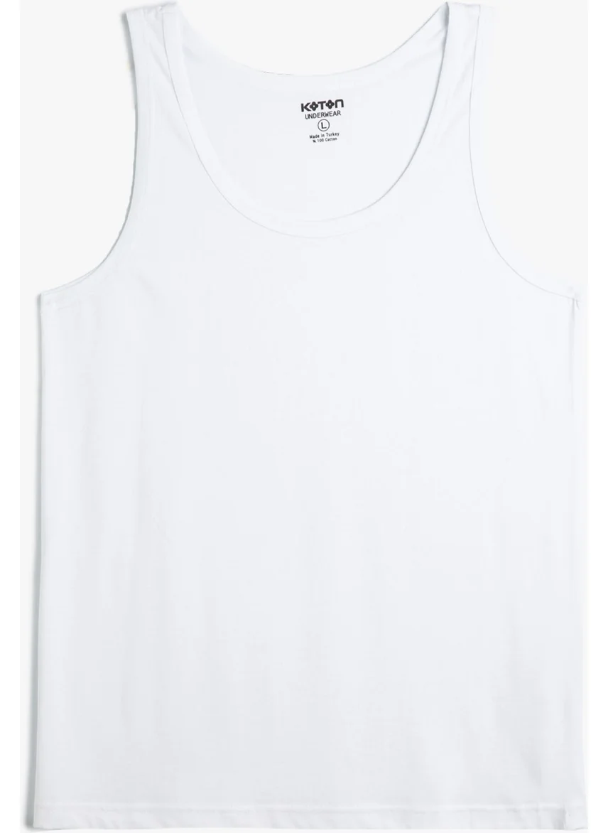 KOTON Basic Undershirt U Neck Sleeveless Cotton