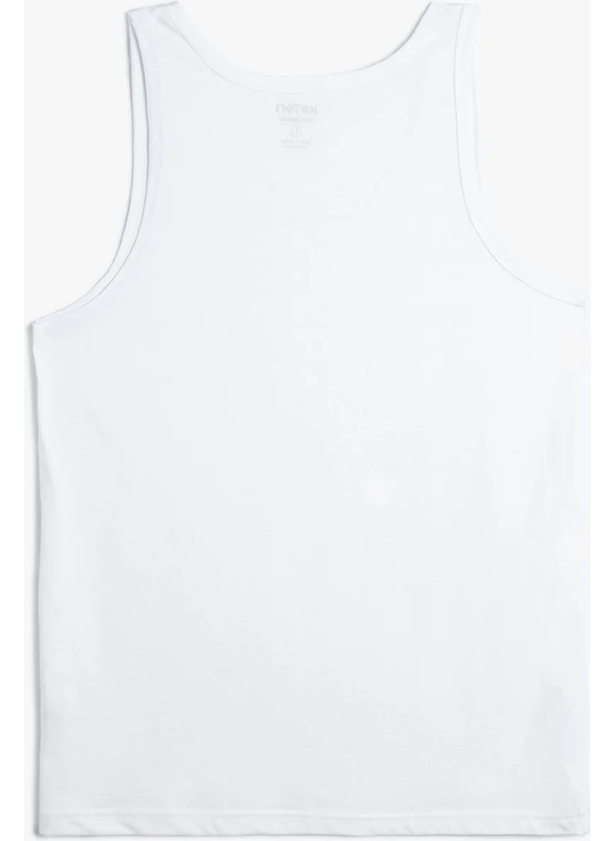 KOTON Basic Undershirt U Neck Sleeveless Cotton