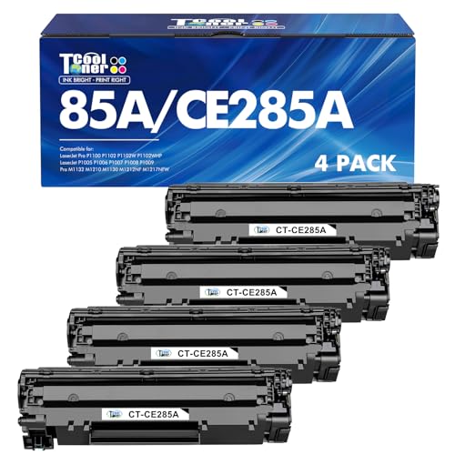 Cool Toner Compatible CE285A 85A Toner Replacement for HP 85A CE285A P1102w Toner Cartridge for HP LaserJet Pro P1102w M1212nf MFP P1109w M1217nfw P1102 P1100 M1132 M1210 1102w Printer (Black, 4-Pack) - Image 1