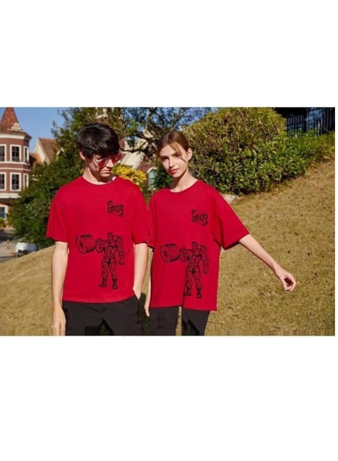ALCOACH Men's Oversize T-shirt - ALCOACH - NEVER GIVE UP  Printed for exercise gym and bodybuilding  - Image 2
