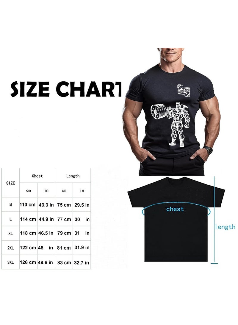 ALCOACH Men's Oversize T-shirt - ALCOACH - NEVER GIVE UP  Printed for exercise gym and bodybuilding  - Image 4