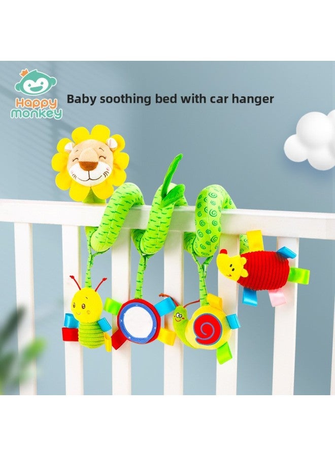 Happy Monkey Baby Toy Cartoon Animal Ornaments Stroller Pendant Baby Soothing Toy Plush-Color:H077A 【bed Winding】 Mermaid - Image 2