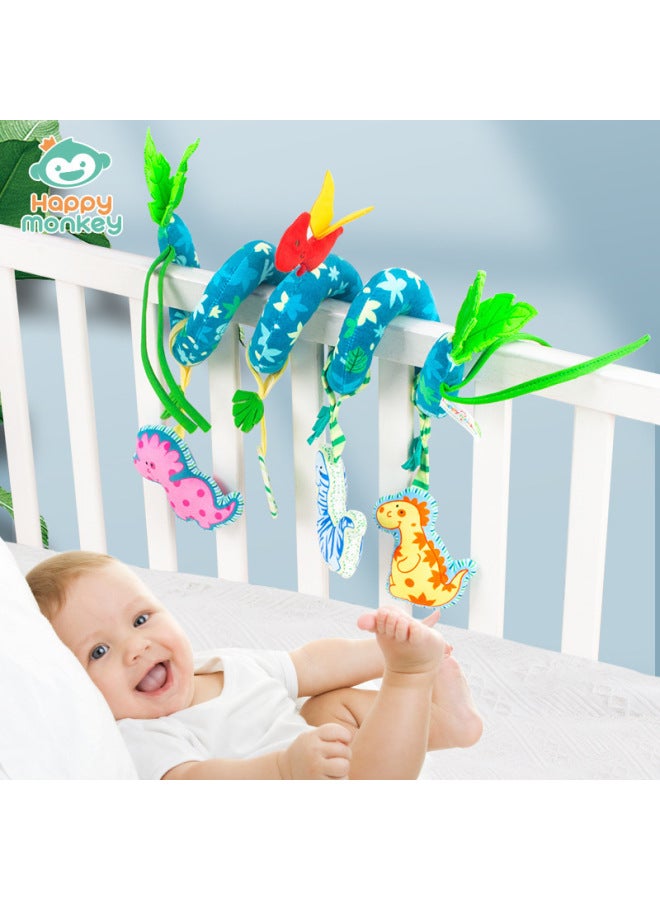 Happy Monkey Baby Toy Cartoon Animal Ornaments Stroller Pendant Baby Soothing Toy Plush-Color:H077A 【bed Winding】 Mermaid - Image 3
