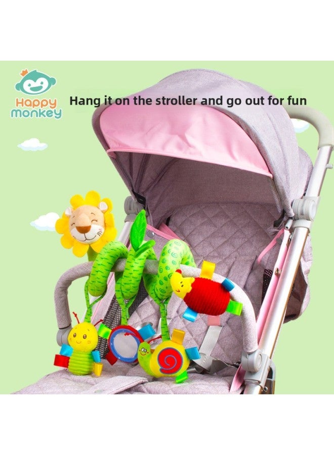 Happy Monkey Baby Toy Cartoon Animal Ornaments Stroller Pendant Baby Soothing Toy Plush-Color:H077A 【bed Winding】 Mermaid - Image 4