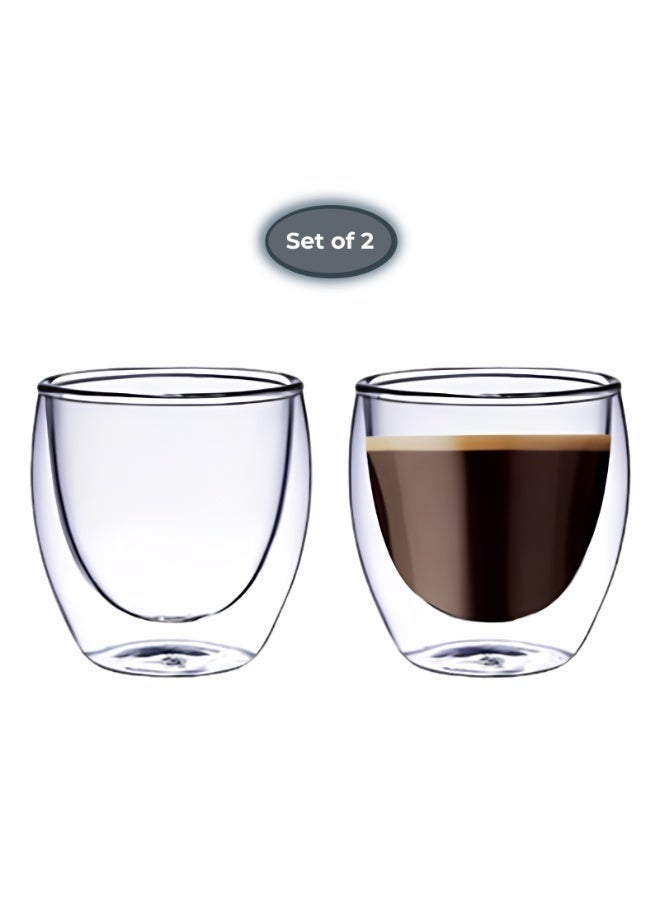BLACKSTONE Double Wall Espresso Glass Cups Set of 2, 100ml Borosilicate Coffee Cups for Espresso, Arabic Coffee, Turkish Coffee & Tea Clear Insulated Glass, DG820 - Image 4