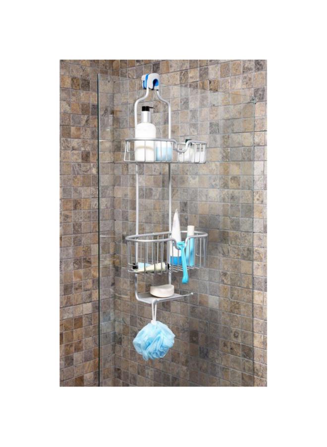 Primanova Paloma 2-Basket Aluminium Shower Caddy with Integrated Soap Dish Grey - Image 1