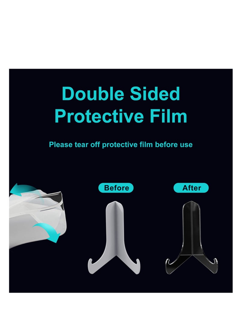 SYOSI حامل لوح أكريليك بزاوية 60 درجة، 3 بوصة 2 قطعة حامل عرض أكريليك شفاف، حامل جهاز لوحي شفاف للعرض، 3" ارتفاع x 3.125" عرض x 2.5" عمق (4 عبوة) - Image 2