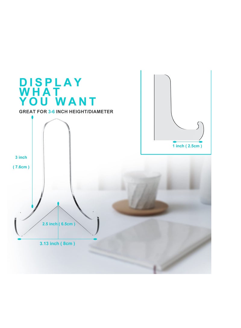 SYOSI حامل لوح أكريليك بزاوية 60 درجة، 3 بوصة 2 قطعة حامل عرض أكريليك شفاف، حامل جهاز لوحي شفاف للعرض، 3" ارتفاع x 3.125" عرض x 2.5" عمق (4 عبوة) - Image 3