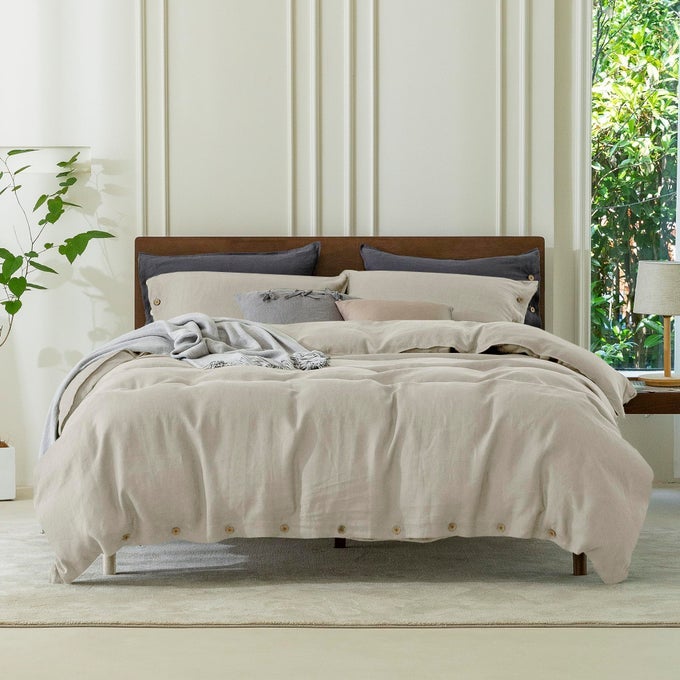 100 PURE LINEN DUVET COVER SET QUEEN SIZE90X90INCH 3PCS 1 DUVET COVER2 PILLOWCASES SOFT AND BREATHABLE FOR ALL SEASON WITH COCONUT BUTTON CLOSURE SUITABLE FOR HOT SLEEPERSLINENQUEEN