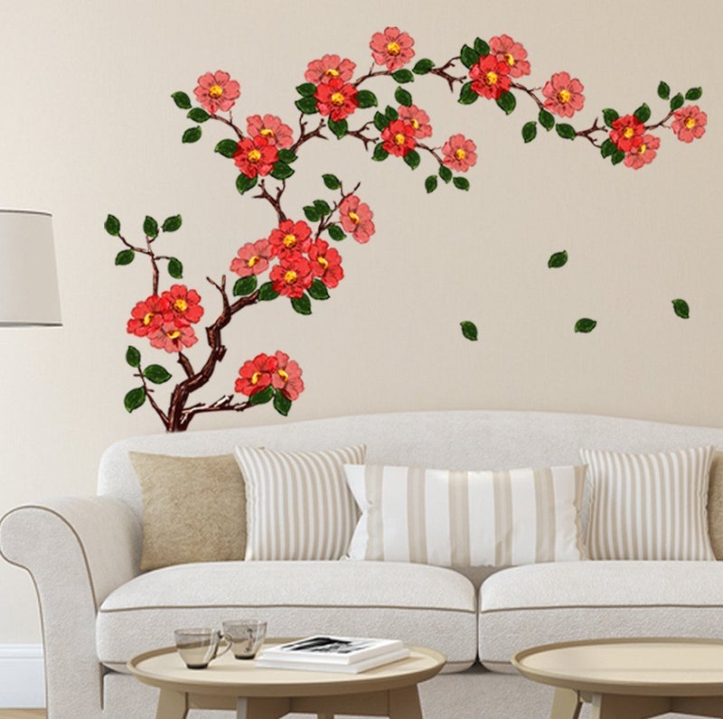 Akki World Decorative Floral Wall Stickers for Kids Room, Living Room, Bedroom, Office Sticker Size - 75Cm X 110 Cm - Image 3