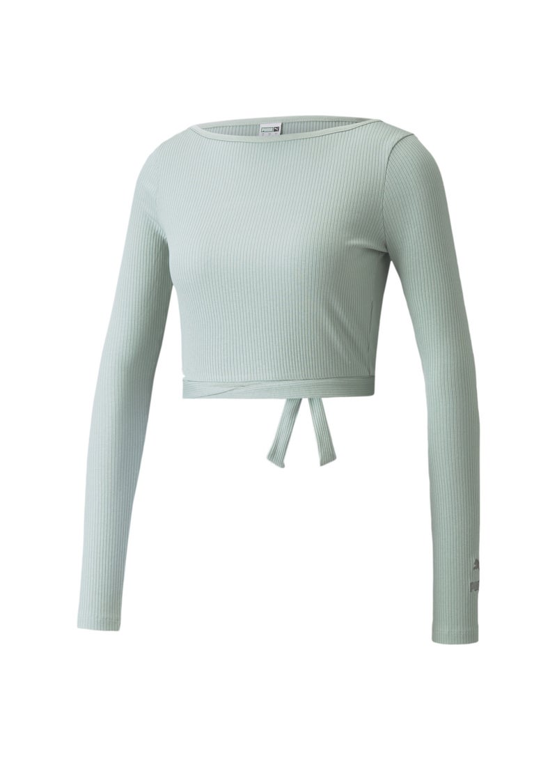 PUMA Classics Womens Ribbed Long Sleeve Top  - Image 1