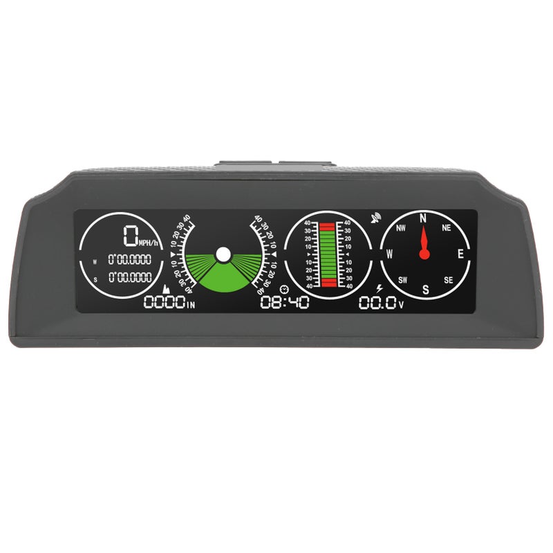 GPS Slope Meter PMH KMH Inclinometer HUD Pitch Tilt Angle Display Compass Speed Monitoring Universal for Car - Image 4