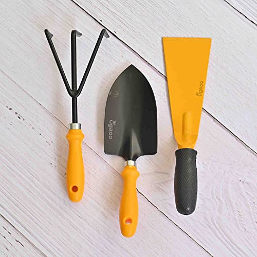 UGAOO Durable Gardening Hand Tool Kit for Gardening- 3 Pcs (Cultivator, Trowel,Bent Scraper -3 Inch Blade) - Image 1