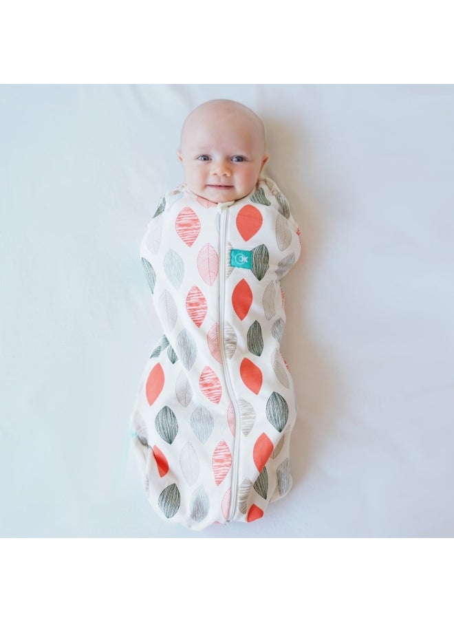 ergoPouch 0.2 Tog Baby Sleep Sack 0 3 Months Baby Sleeping Sack For Warm And Cozy Nights Swaddle Sack Baby Keeps Calm And Relaxed Blush Leaf  - Image 1