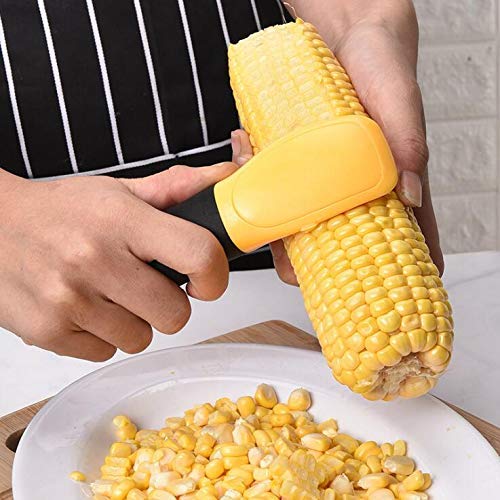 YUESUO Good Grips Corn Peeler Corn Stripper Knife Kitchen Corn Cob Remover Serrated Vertical Blade Remover