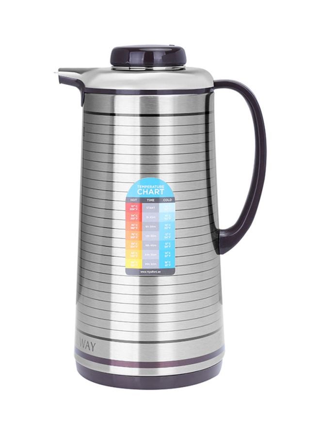 Royalford Vacuum Flask Silver/Black 1.3Liters - Image 1