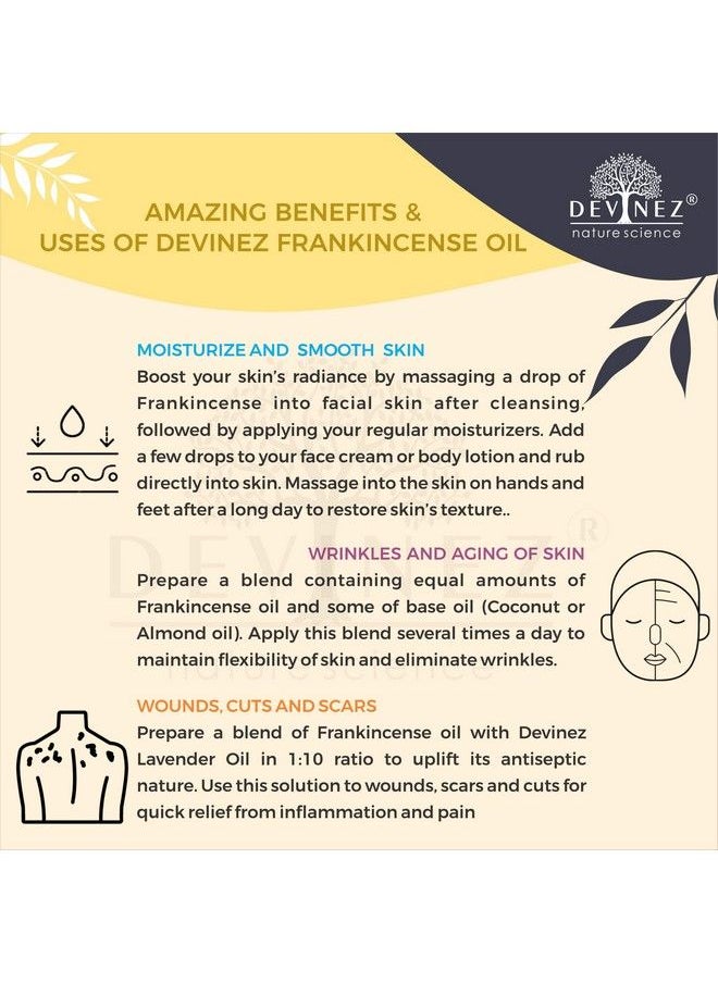 Devinez - زيت اللبان العطري 15 مل 100% طبيعي نقي وغير مخفف بدرجة علاجية في زجاجة زجاجية لشد مسام البشرة والخطوط الدقيقة والعلاج بالروائح - Image 1