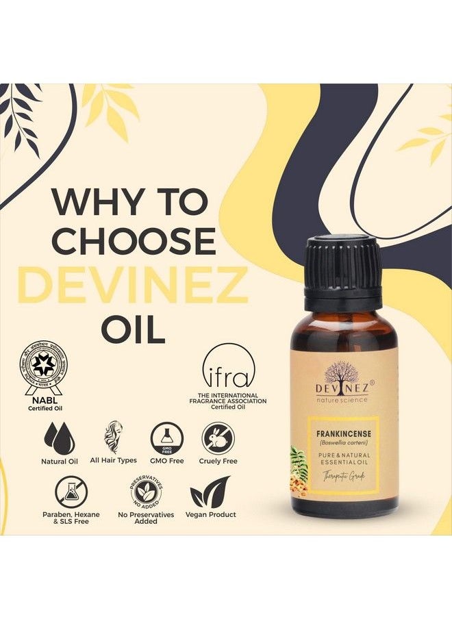 Devinez - زيت اللبان العطري 15 مل 100% طبيعي نقي وغير مخفف بدرجة علاجية في زجاجة زجاجية لشد مسام البشرة والخطوط الدقيقة والعلاج بالروائح - Image 1