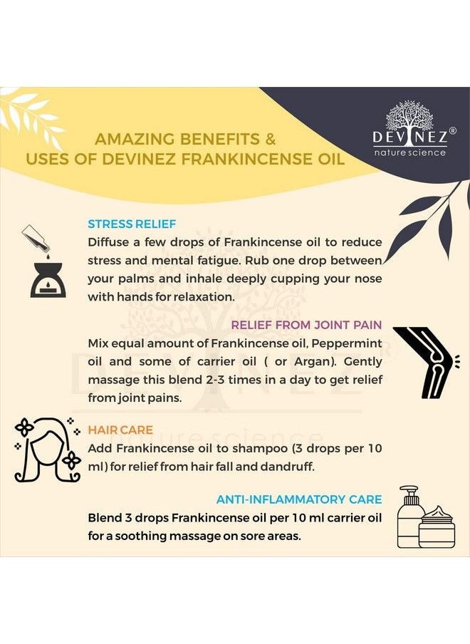 Devinez - زيت اللبان العطري 15 مل 100% طبيعي نقي وغير مخفف بدرجة علاجية في زجاجة زجاجية لشد مسام البشرة والخطوط الدقيقة والعلاج بالروائح - Image 1
