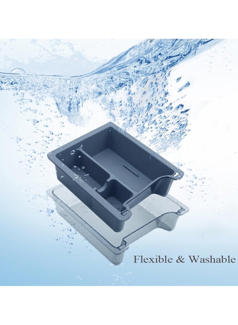 SOLARAE Light Transmission Design Center Console Organizer Tray For 2021 2023 Tesla Model Y Model 3, Washable Silicone Liner Refresh Console Model 3 Model Y Accessories, 3 Compartments, Gray Trim - Image 4