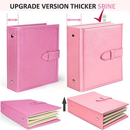 tutata Enamel Pin Display Book, Portable Pin Trading Book, to Display and Trade Your Collection, 42 Pin Capacity, Leather Pin Holder, Fits Rubber Pin Back, Pink - Image 3