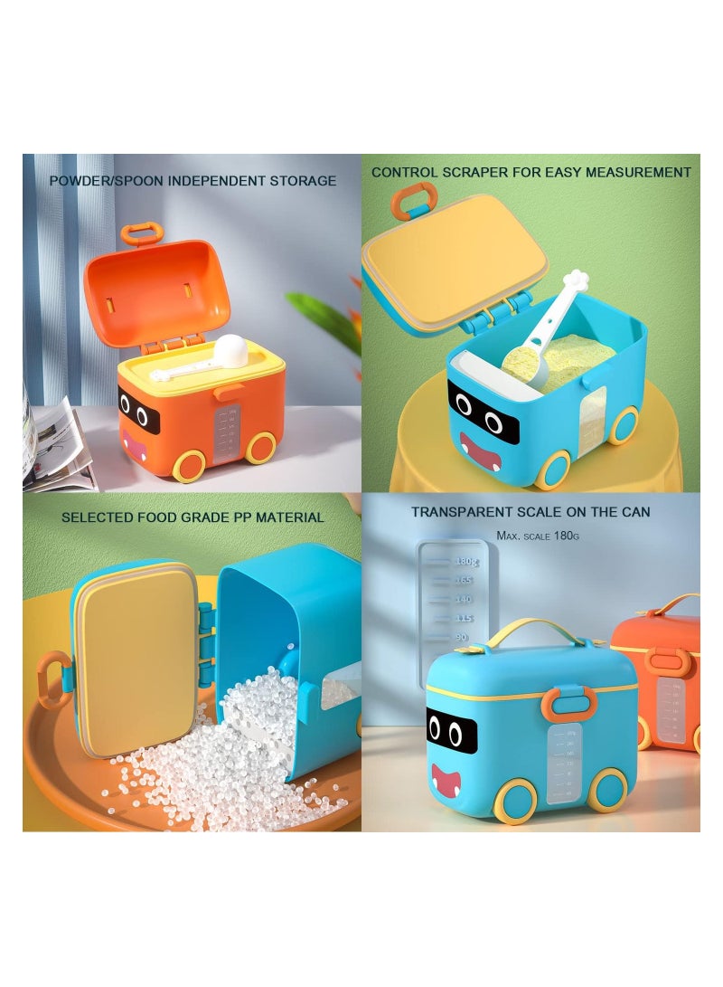 Baby Milk Powder Dispenser Milk Powder Box Portable Food Storage Toddler Snack Containers Milk Powder Storage Box with Spoon(Orange) - Image 3