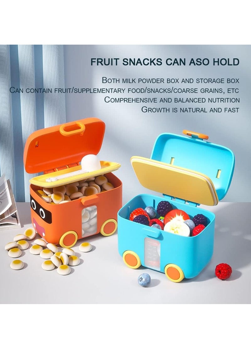 Baby Milk Powder Dispenser Milk Powder Box Portable Food Storage Toddler Snack Containers Milk Powder Storage Box with Spoon(Orange) - Image 5