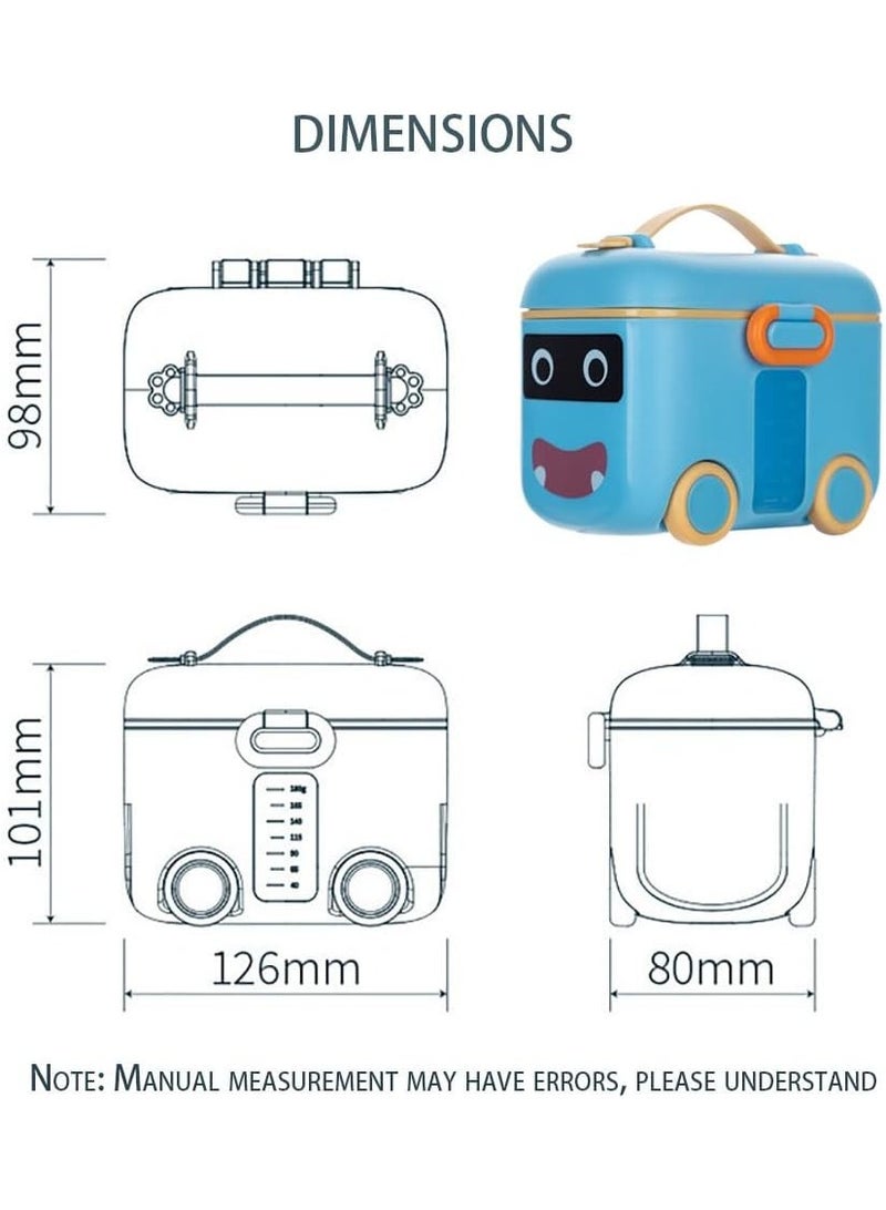Baby Milk Powder Dispenser Milk Powder Box Portable Food Storage Toddler Snack Containers Milk Powder Storage Box with Spoon(Orange) - Image 2