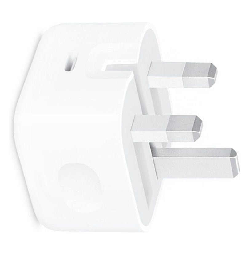 شاحن حائط USB-C بقدرة 20 واط، محول طاقة سريع بتقنية PD مع قابس بريطاني ثلاثي، شاحن تايب C صغير للسفر، متوافق مع آيفون 16/15/14/13/12 وآيباد وسامسونج جالاكسي وجوجل بيكسل - أبيض - Image 3