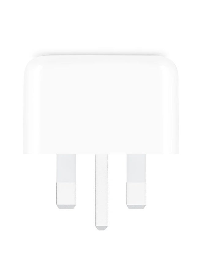 شاحن حائط USB-C بقدرة 20 واط، محول طاقة سريع بتقنية PD مع قابس بريطاني ثلاثي، شاحن تايب C صغير للسفر، متوافق مع آيفون 16/15/14/13/12 وآيباد وسامسونج جالاكسي وجوجل بيكسل - أبيض - Image 4