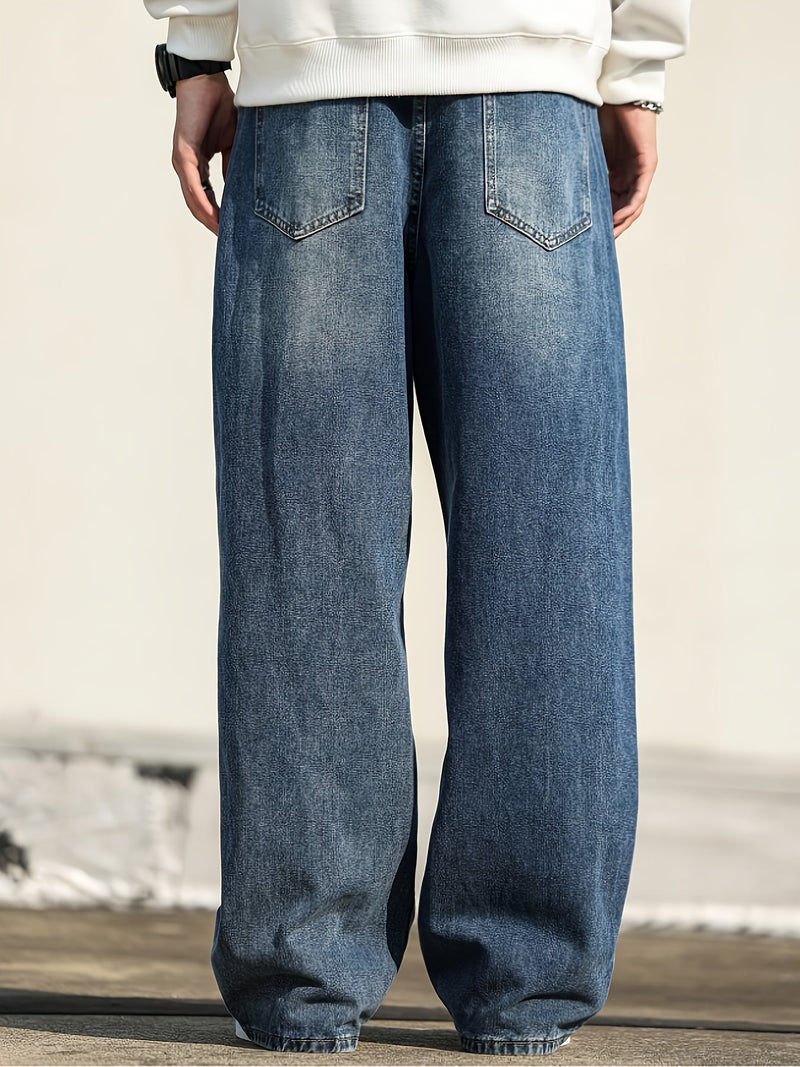 Men'S Jeans Wide Leg Loose Trousers Retro - Image 4