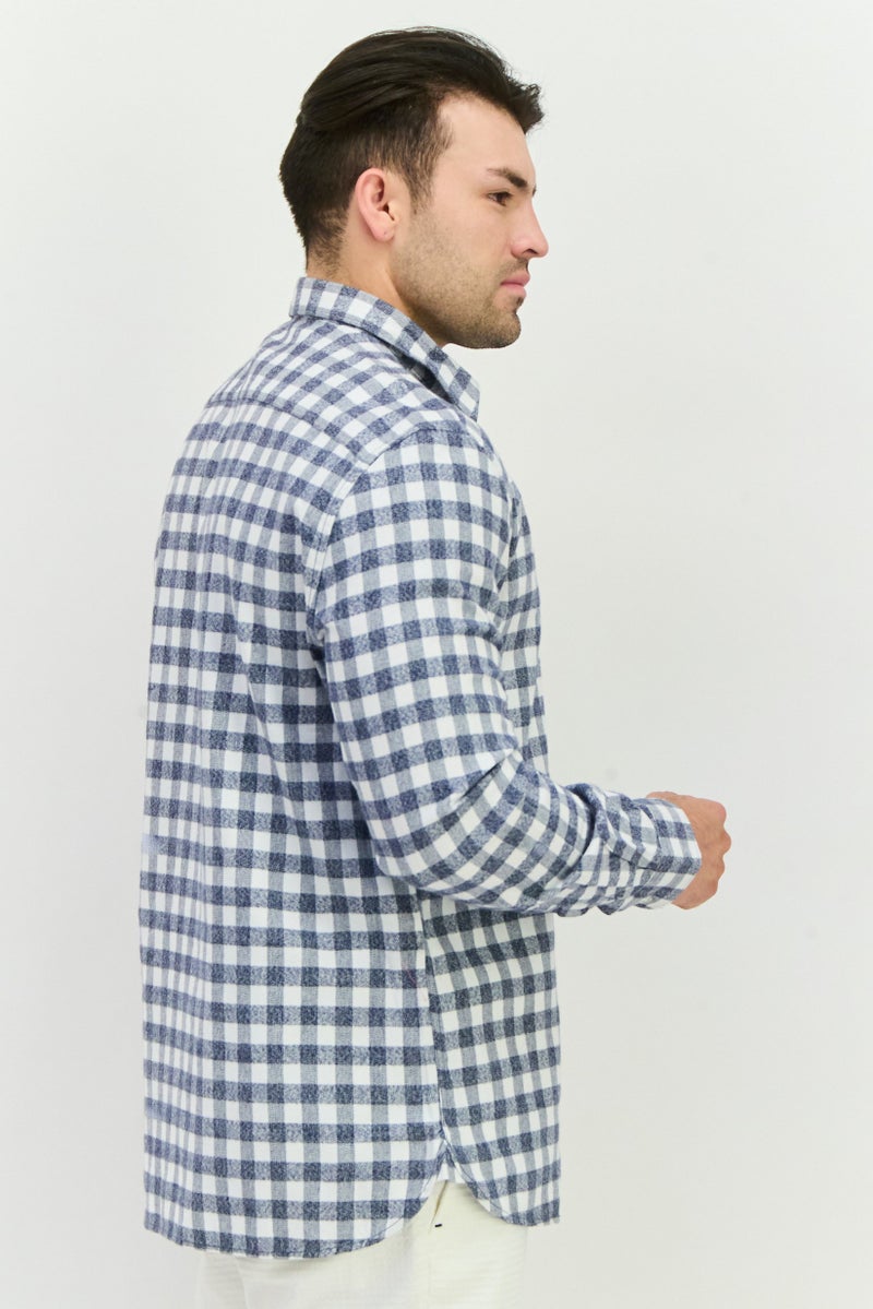Civil Society Men Regular Fit Plaid Long Sleeves Casual Shirt, White  - Image 2