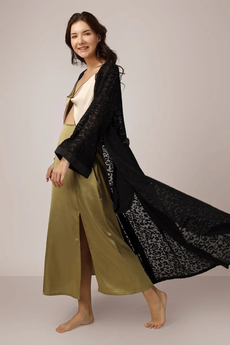 After Dark Andrea, Olive Black Nightdress and Gown