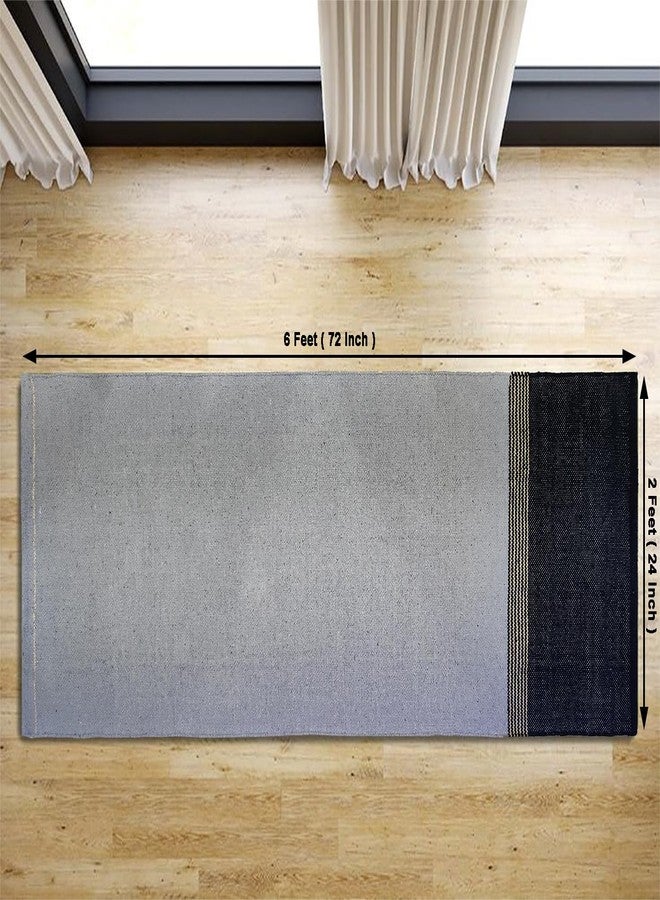 STONEMUNK Reversible Cotton Yoga Mat for Outdoor Indoor, Gym | 100% Cotton Yoga Mat for Men Women for Early Morning Yoga Exercise Mat of 2x6 Silver Color - Image 3