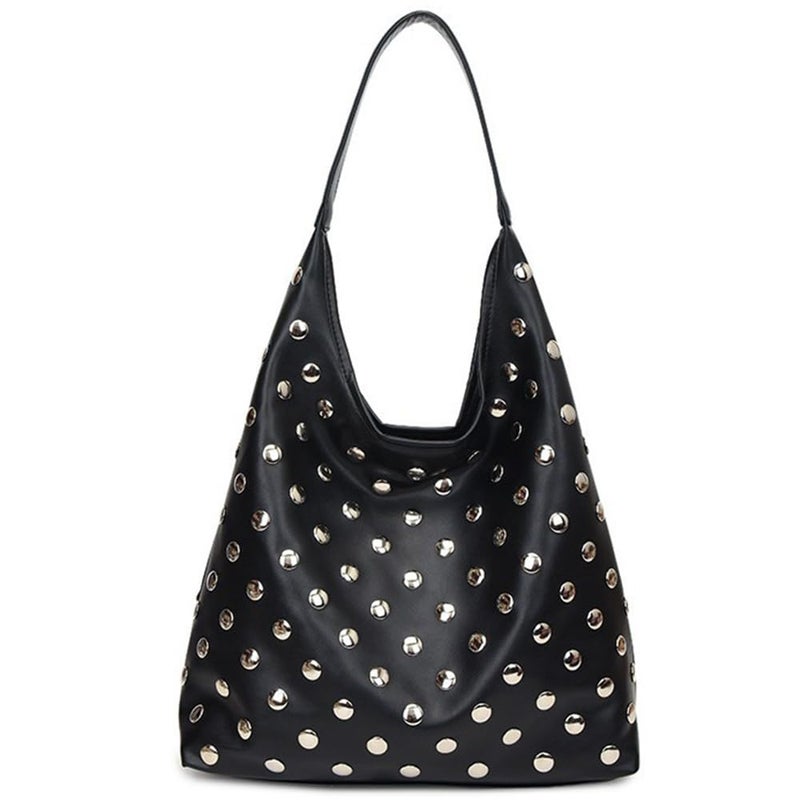 Geelyda Tote Bag for Women Studded Hobo Bag Soft Vegan Leather Shoulder Handbag Large Slouchy Purses - Image 1