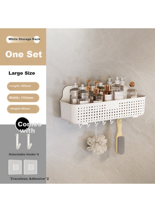 Additive Degree Jiadu Bathroom Storage Rack, Toilet Washroom Shelf, Wall-mounted Organizer Without Drilling, Bathroom Storage Rack - Image 1