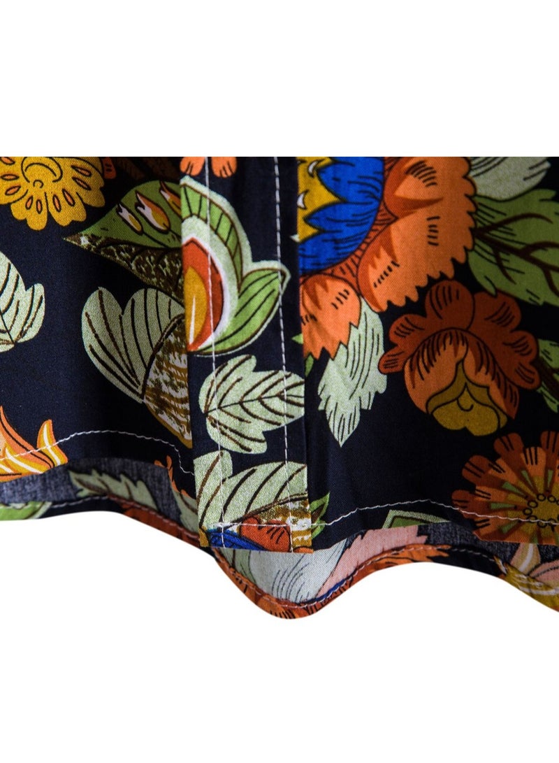 Summer new floral men's casual short-sleeved floral shirt - Image 4