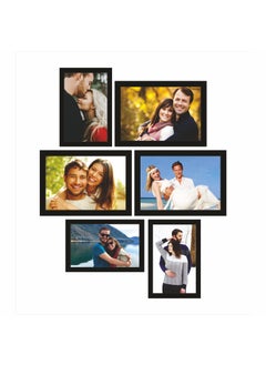 PAPER PLANE DESIGN Collage Photo Frames (Set of 6, Wall Hanging),Black