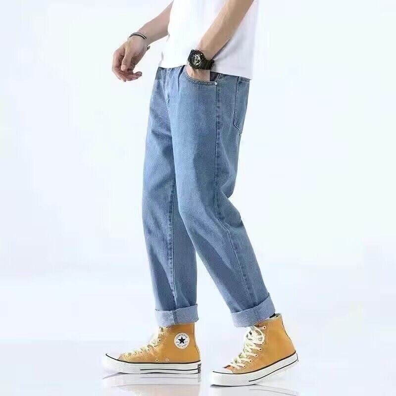 American Retro Ripped Jeans Men'S Autumn Ripped Street Straight-Leg Loose Wide-Leg Pants - Image 1