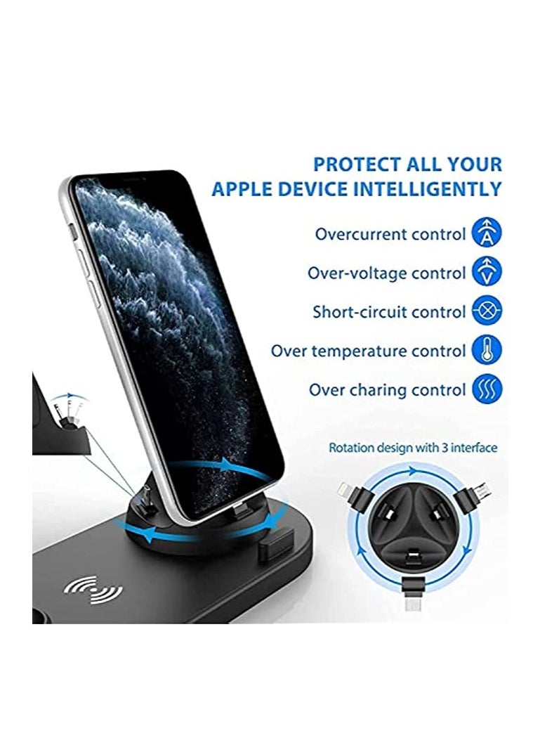 Wireless Charger 3 in 1 Fast Charging Station 10W Charging Dock Stand Compatible for iWatch Series iPhone 14-11 Series/XS/XR/X/8 Galaxsy S23/S22 etc  - Image 4