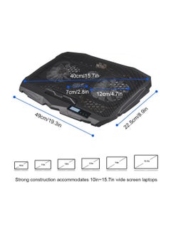 Generic Riamoon Quiet Laptop Cooling Fan with 2 USB Ports & Blue LED Light LCD Display for 10-15.6in PC  - Image 2