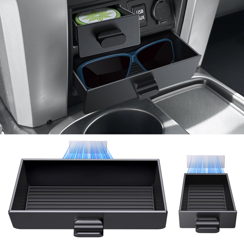 DIAMOOKY Upgraded Magnetic Center Console Organizer for Toyota 4Runner 2024 2023 2022 2021 20202014 Interior Accessories Lower Dash Storage Box Drawer Center Console Side Pocket 2pcs - Image 2
