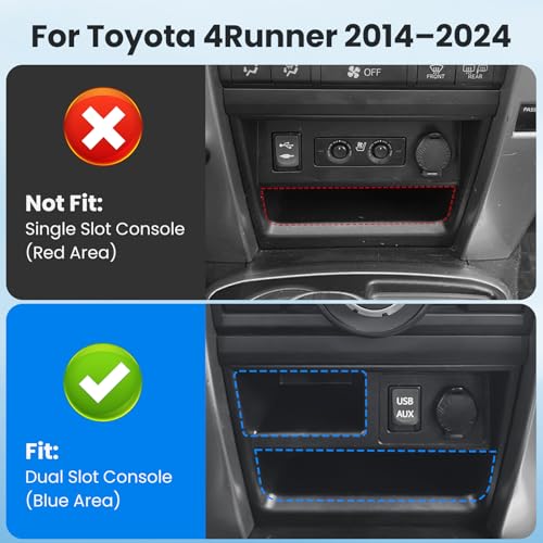 DIAMOOKY Upgraded Magnetic Center Console Organizer for Toyota 4Runner 2024 2023 2022 2021 20202014 Interior Accessories Lower Dash Storage Box Drawer Center Console Side Pocket 2pcs - Image 3